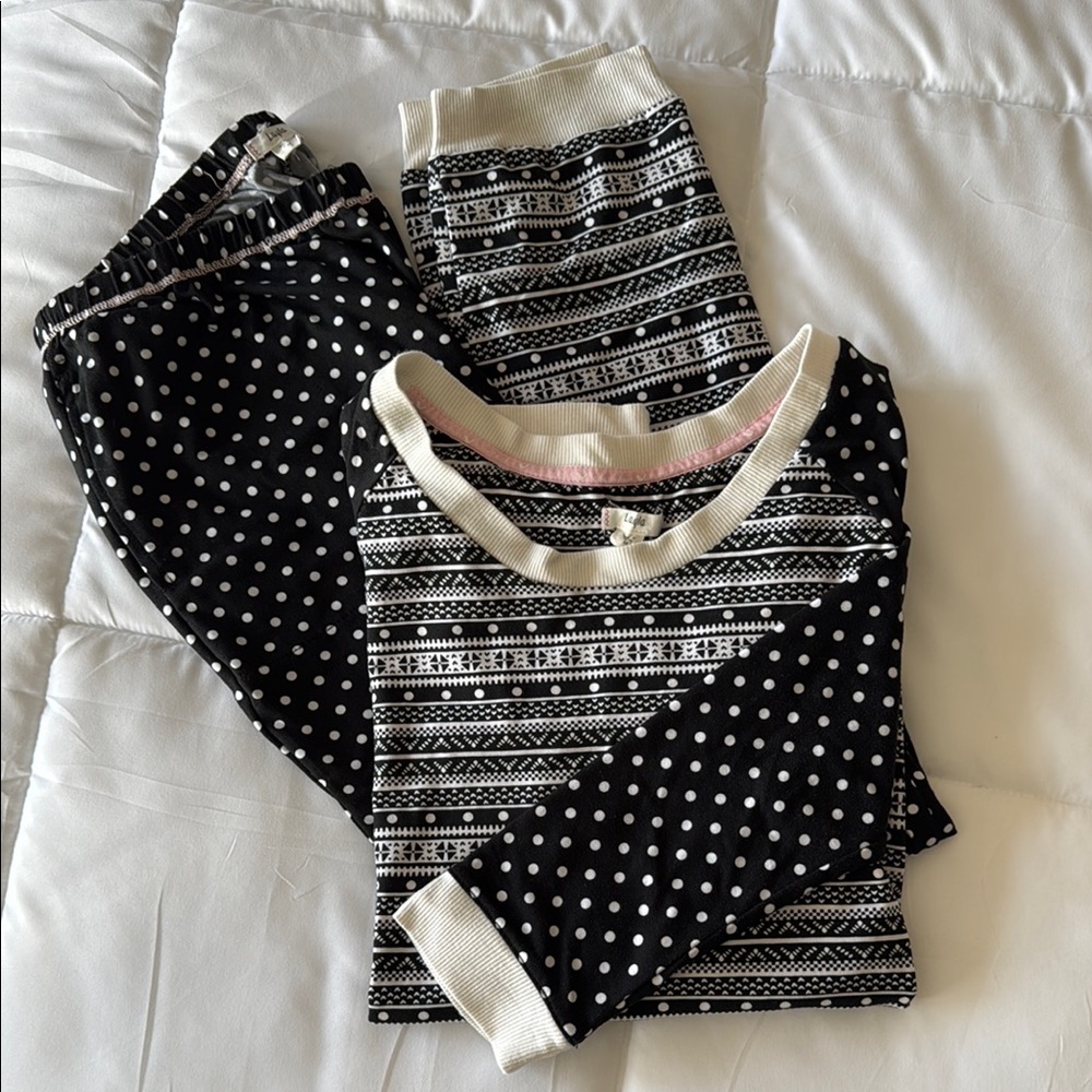 Black and White Patterned Pajama Set